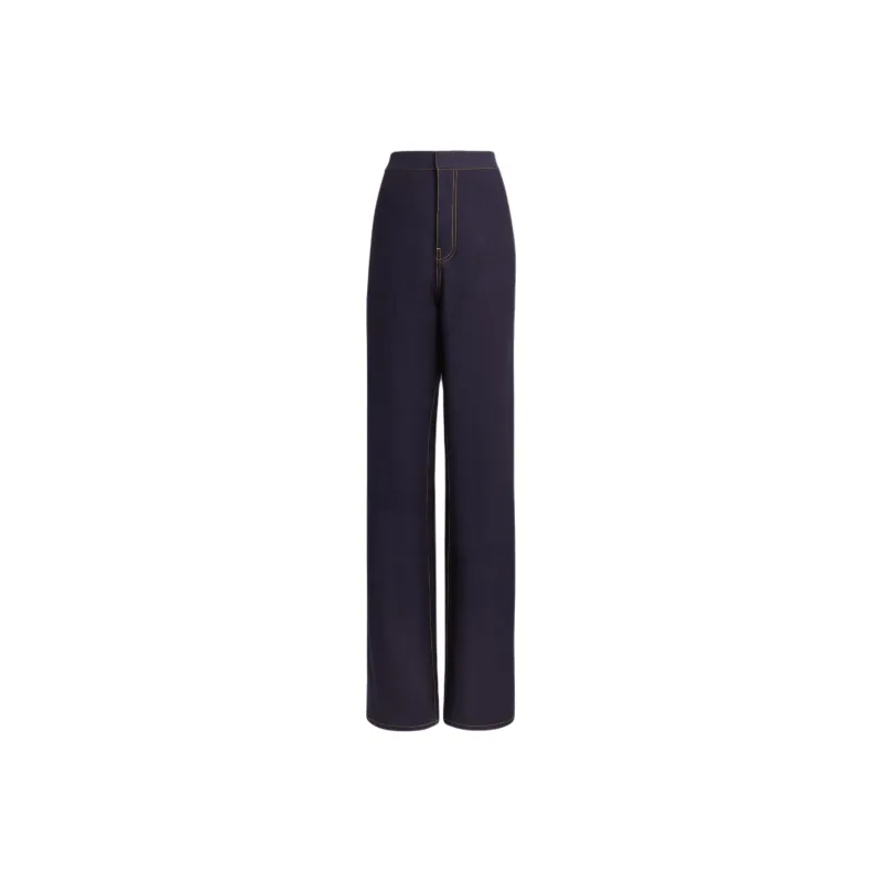 Alaia High Waist Contrast Stitching Trousers-0