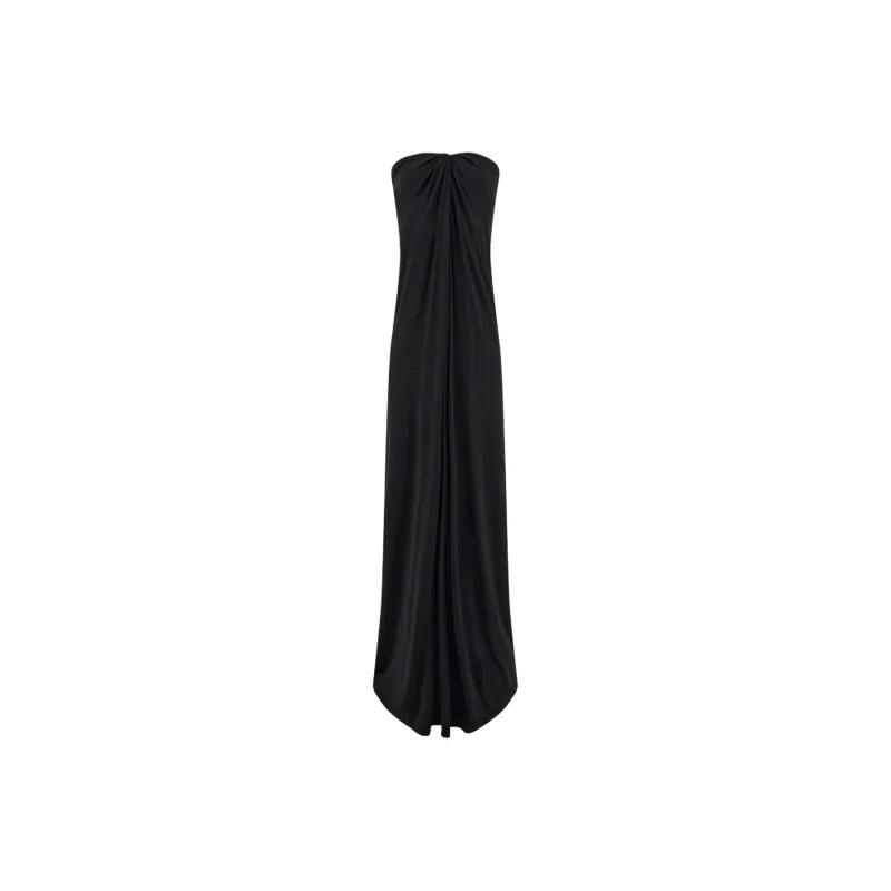 Ferragamo Gathered Detailed Strapless Long Dress-0