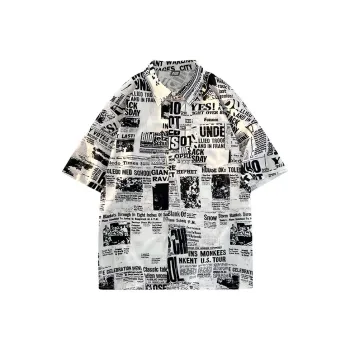 FORIDER Shirt Unisex White[Vintage Newspaper]