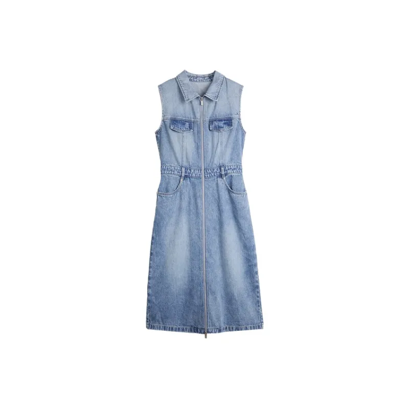 ELLE Sleeveless Dress Women's Blue-0