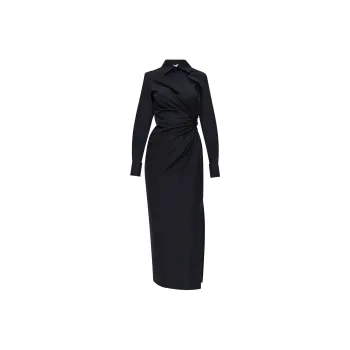 MaxMara Ruched Long Sleeved Shirt Dress
