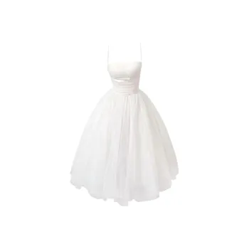 QYPRF Slip Dress Women's Dove Gray White