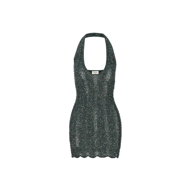 SAINT LAURENT Sleeveless Dress Women's Dark Green-0