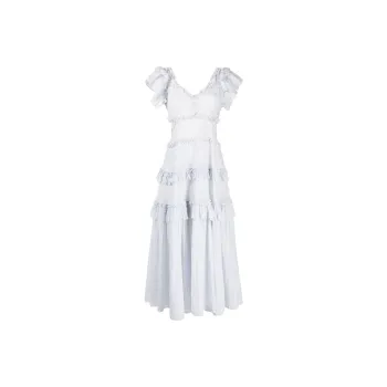 NEEDLE & THREAD Broderie anglaise Organic Cotton Maxi Dress