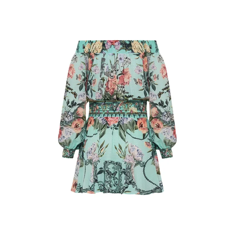 Camilla Off shoulder Floral Mini Dress-0