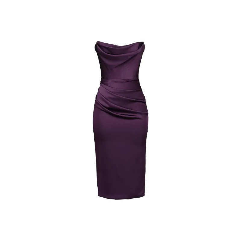 HOUSE OF CB Santana Sleeveless Dress Women's Grape/Grape-3