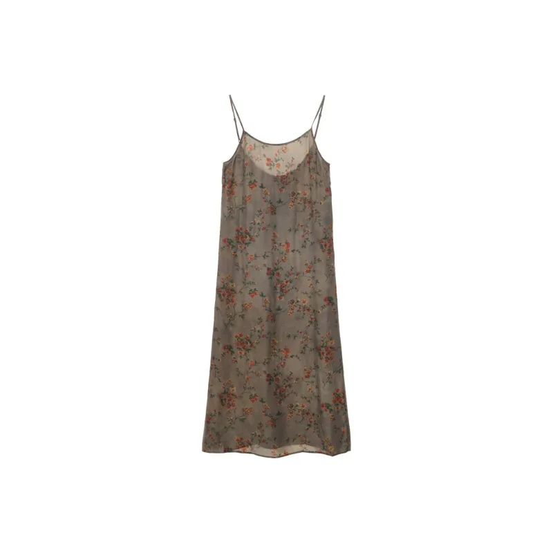 UMA WANG Floral Printed Sleeveless Midi Dress-0