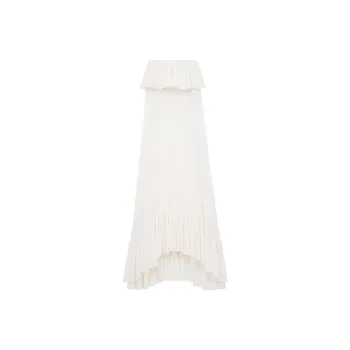 SAINT LAURENT Sleeveless Dress Women's White Chalk