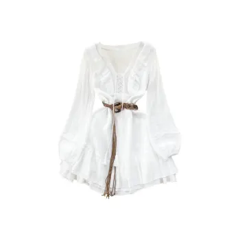 PLANE DRIFT Long Sleeved Dress Women's White