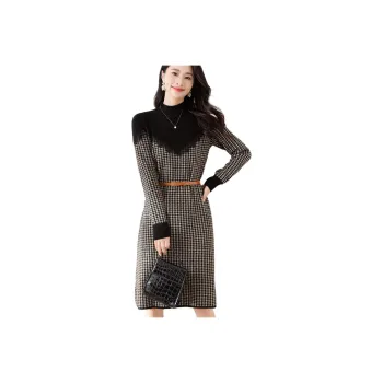 X MOOM Long Sleeved Dress Women's Black