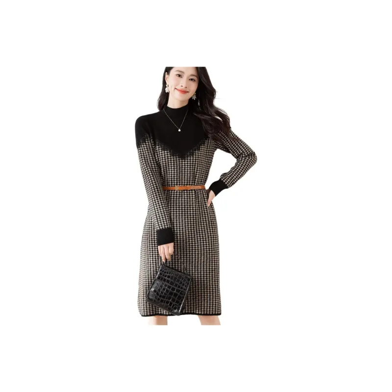 X MOOM Long Sleeved Dress Women's Black-0