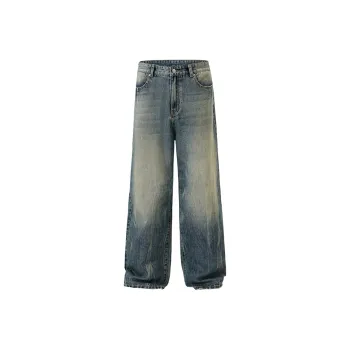 YINLEI Jeans Unisex Washed Blue