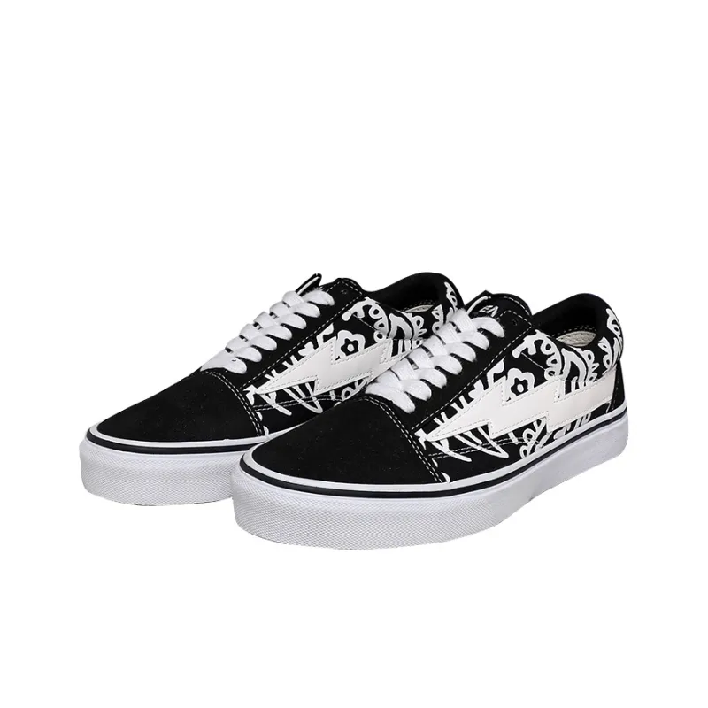 REVENFE X SPOTM x BURNING FLAME Slip Resistant, Abrasion Resistant, Breathable Low Top Canvas Shoes Unisex-56