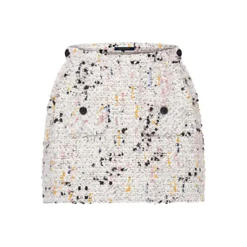 LOUIS VUITTON Bouclette Tweed Mini Skirt