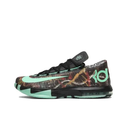 Nike KD 6 Anti Slip Wear Resistant Low Top Basketball Shoes Unisex Black Green