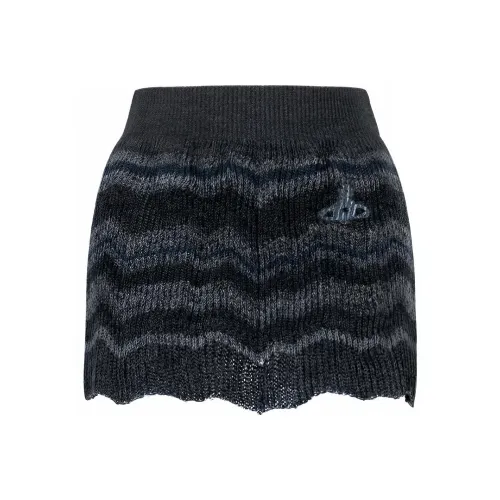 Vivienne Westwood Bedrock Skirt Casual Short Skirts Women's Mixed Color Blue