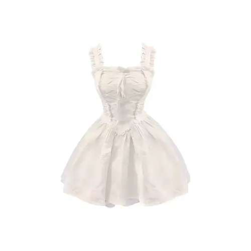 PAIN OR PLEASURE Slip Dresses Women's White