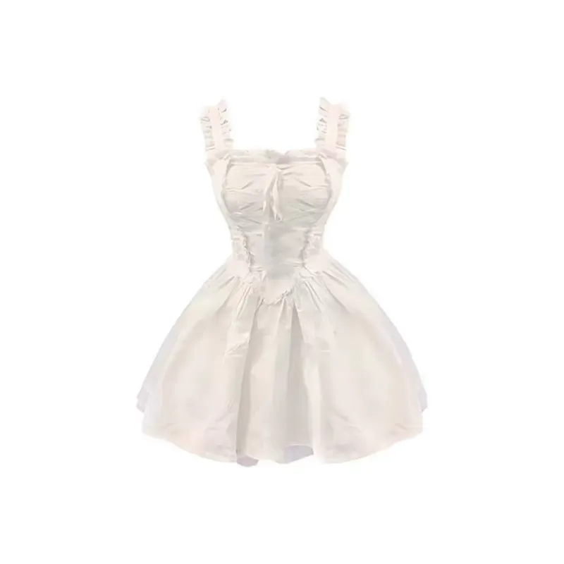 PAIN OR PLEASURE Slip Dresses Women's White-0