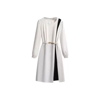 Silky Queen Long Sleeved Dresses Women's White