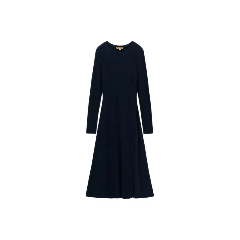 INSUN Long Sleeved Dress Women's Navy Blue-0