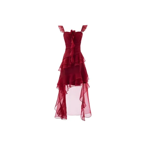 SECFLY OFFICIAL Slip Dress Women's Red