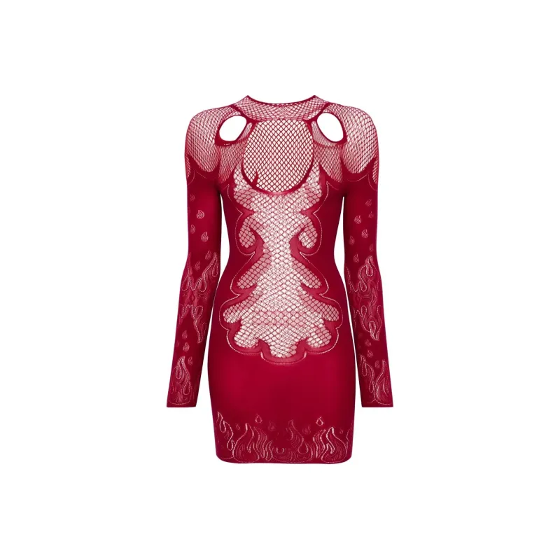 POSTER GIRL Long Sleeved Dresses Women's Deep Red-0