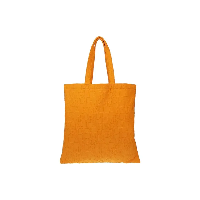 EMPORIO ARMANI Polyester Tote Bag, Shopping Bag, Shoulder Bag Unisex Orange-2