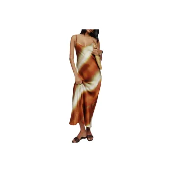 REFORMATION Parma Silk Dress Slip Dresses Women's Ice Pop Stripes