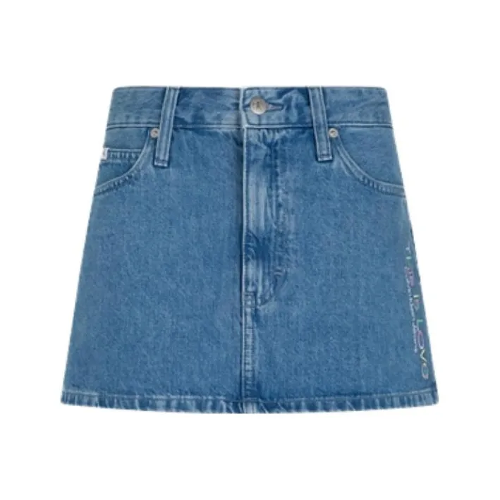 CALVIN KLEIN Denim Short Skirts Women's Denim Blue-0