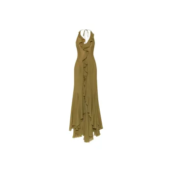 Misbhv Ruffled Halterneck Open Back Dress