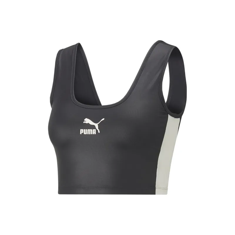 PUMA T7 Shiny T7 Shiny Cropped Top Sports Underwear Women's Black-0