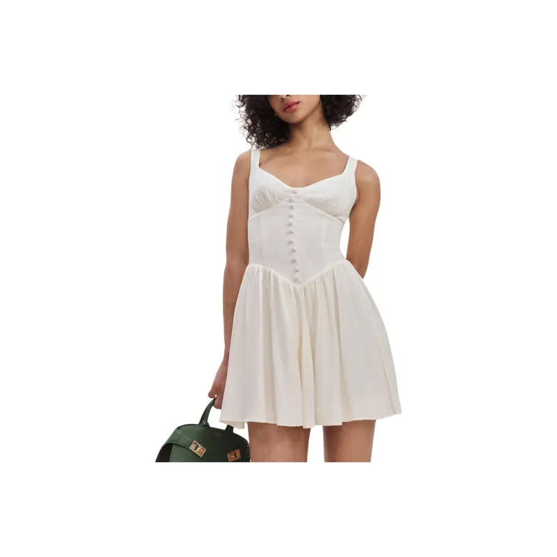REFORMATION Wynn Dress Slip Dress Women's White-0