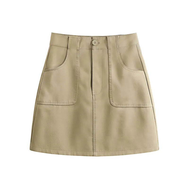 Cypress House Casual Short Skirts Women's Khaki-0
