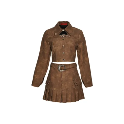 MYMIX Apocalypse Maillard Style Collection Skirt Set Women's Coffee