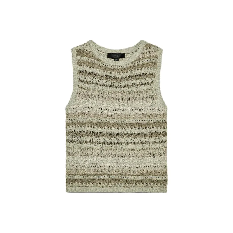 ZARA Tank Tops Women's Green-0