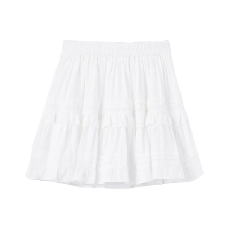 XIANGYING Casual Short Skirts Women's White-0