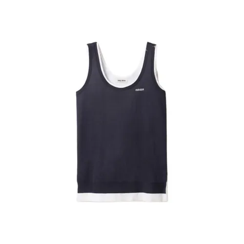 MIU Discover miu Logo Embroidered Sleeveless Dress