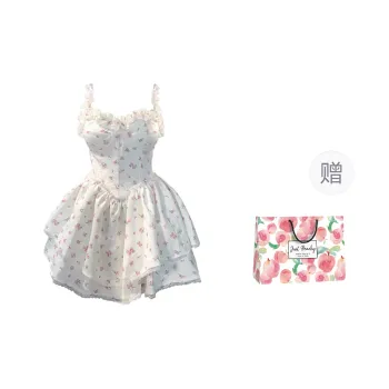 Qiuerle Sleeveless Dress Women's Little Cherry Blossom