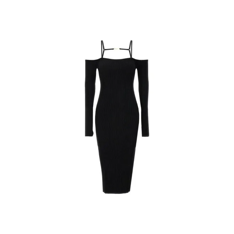 Jacquemus La Robe Sierra Long-Sleeve Ribbed Dress-0