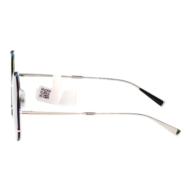 MaxMara Metal Irregular Shape Sunglasses Unisex Silver-2