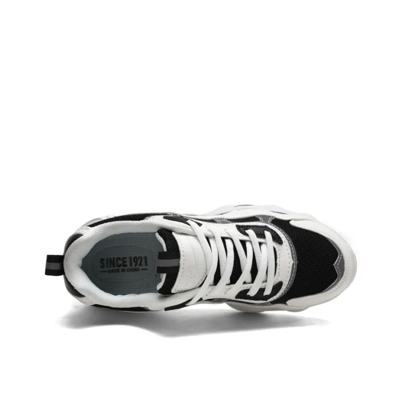 Binary Abrasion Resistant Low Top Chunky Sneakers Women's White Black-5