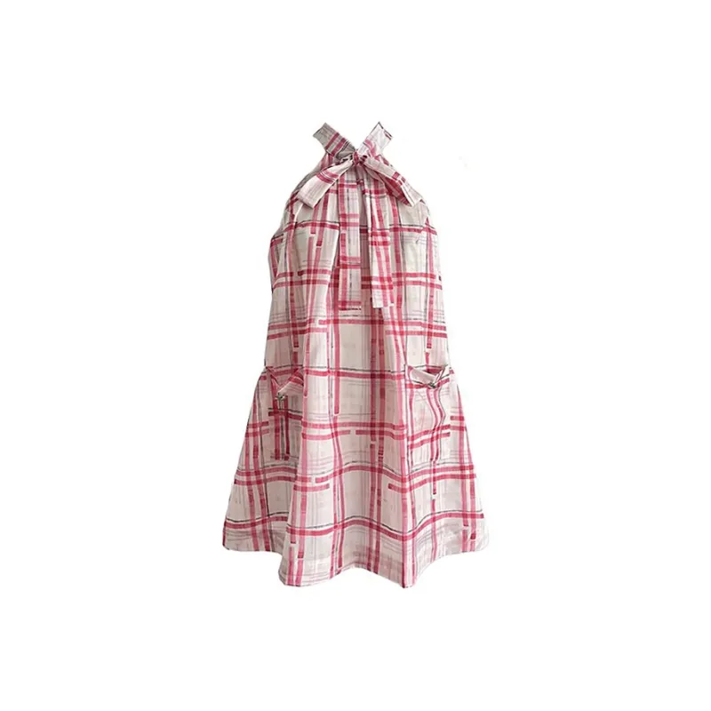 KYKW Sleeveless Dress Women's Red Plaid-0
