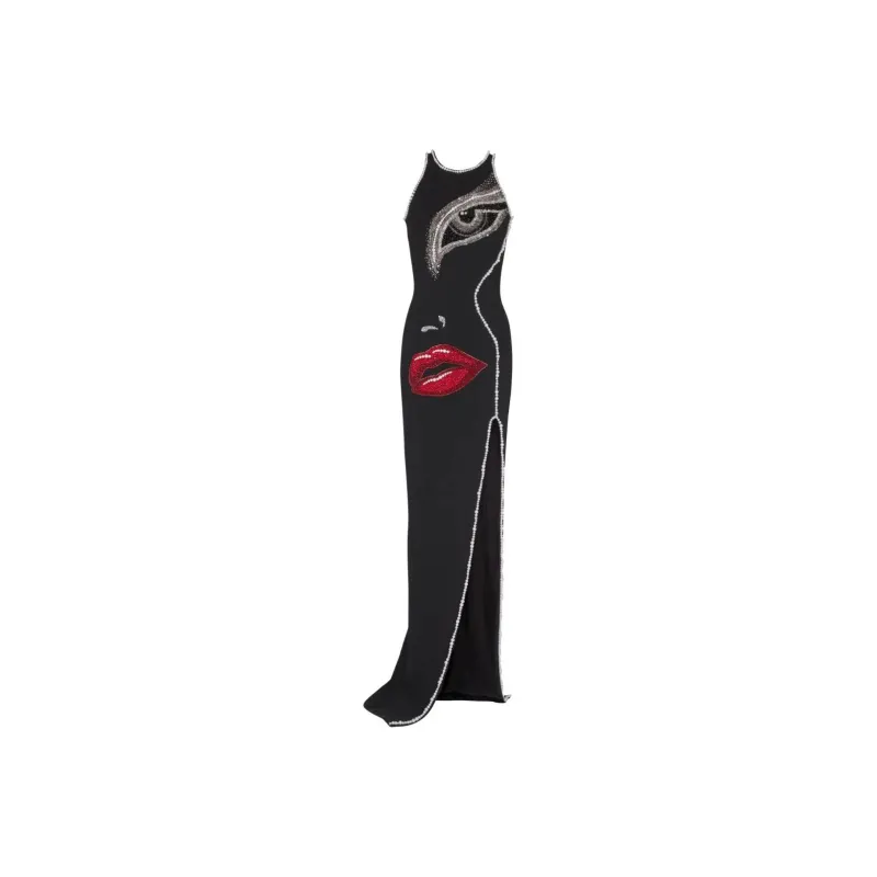 BALMAIN Face motif Maxi Dress-0