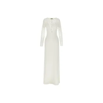 Elisabetta Franchi Transparency Details And Bows Red Carpet Dress