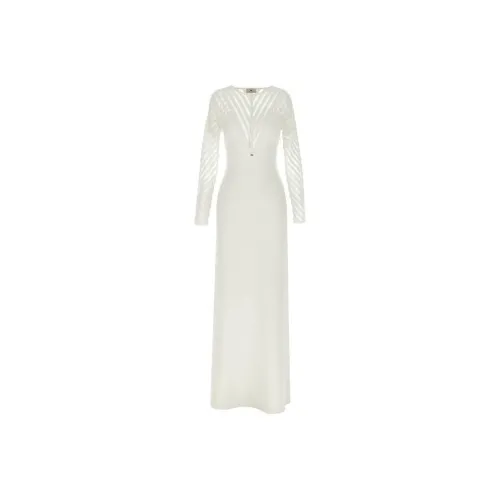 Elisabetta Franchi Transparency Details And Bows Red Carpet Dress