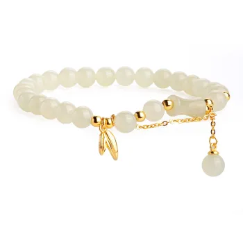 CHINA GOLD Hetian Jade Bracelets Pale Greenish White Jade Unisex