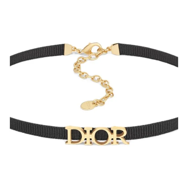DIOR Satin Necklaces Unisex Black-1