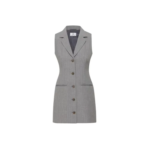 ARITZIA Babaton Mastermind Dress Sleeveless Dress Women's Black Stripe With Dark Gray Steel Band
