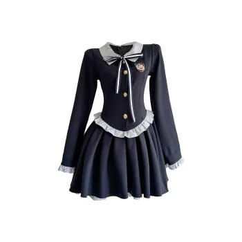 Nooidea Official Long Sleeved Dresses Women's Navy Blue