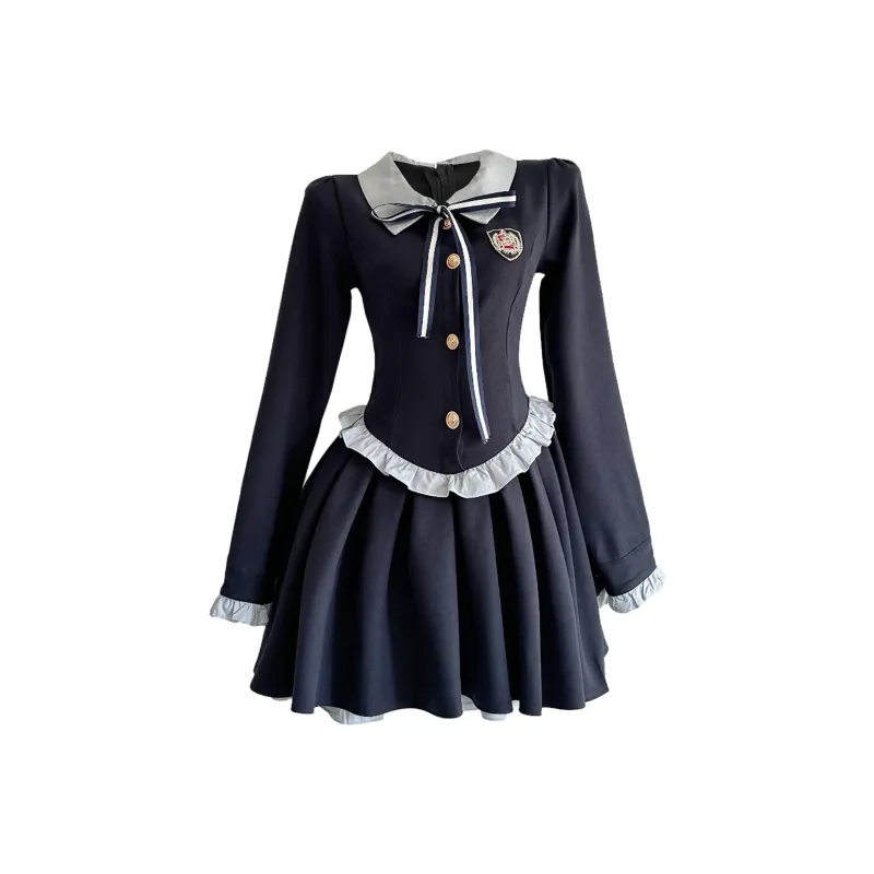 Nooidea Official Long Sleeved Dresses Women's Navy Blue-0